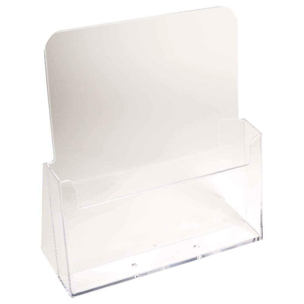 Exacompta – Ref. 74058D - 1 flyer dispenser on table - 1 compartment - Monobloc - Dimensions: Prof.23.5 x width.8.5 x Height.24.7 cm - Format to file A4 - Crystal