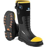 Trudave Steel Toe Rubber Boots for Men with Steel Shank, Anti Slip Waterproof Mens Mud Boots Hunting Work Boots, Durable Rain Boots for Construction, Farming, Size 6-14
