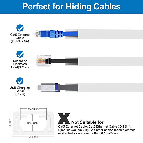 Fiber Cable Cover, 157in Mini Cable Concealer Raceway, Paintable Cord