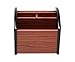 Rotating 4 Compartment Wooden Desk Organizer | Remote Caddy/Holder For Desktop Office Supplies or Remote Controls - Black & Cherry