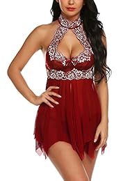 OSVTNI - Lencería sexy de encaje frontal abierto para mujer