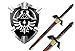 THE Legend of Zelda Real Steel Dark Master Sword and Dark Shield Set Costume Black Link Hylian