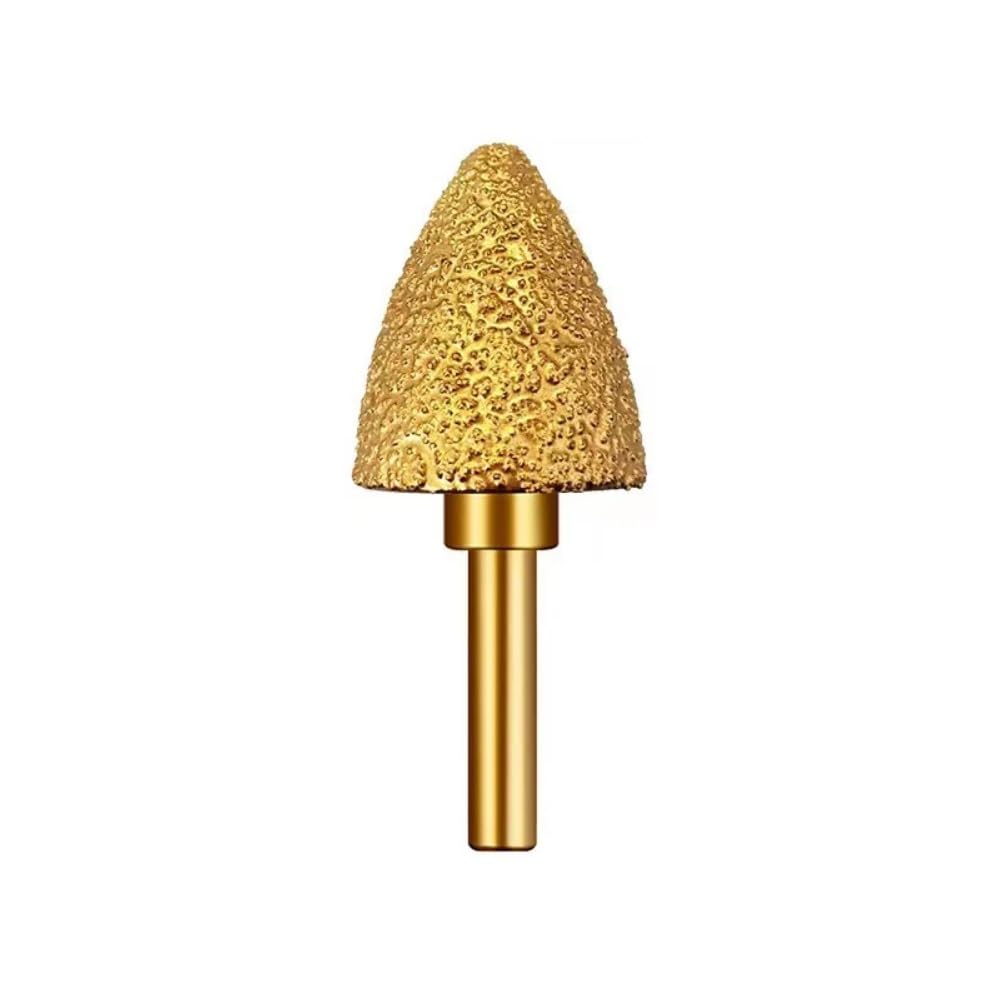 MiJunHD Diamond Brazed Grinding Head 25mm Round Type,6mm Round Handle Coarse Grit Polish Burr Drill Bit for Wood Stone Carving, Metal Sanding, Stainless Steel Deburring, Ceramics Trimming (1Piece)