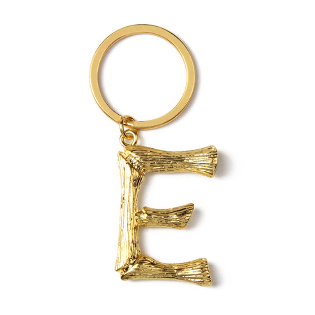ARFUKA Keyring Alphabet Keychain Stainless Steel Letter E Initial Key Ring Birthday Key Chain for Men and Women Gold