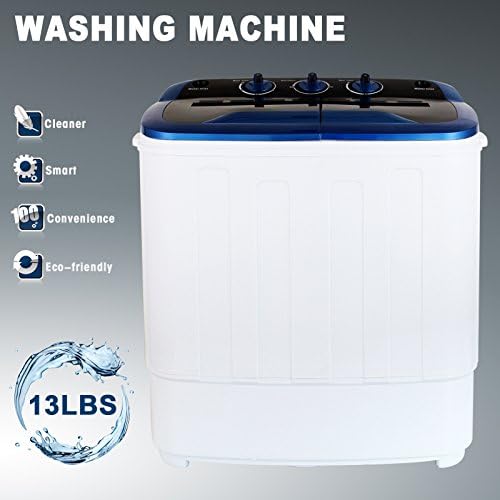 YHG Mini Compact Portable Twin Tub Washing Machine Washer Spin Dryer 13Ibs Capacity