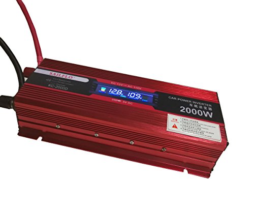 2000W (1000 watts continuous ) Power Inverter for Home Car RV with 2 AC Outlets Power Converter 12V DC to 110V AC Inverter - Thumbnail 4