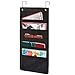 Hanging Wall File Folder Organizer Storage Pocket Chart with 5 Pocket for Assignments, Books, Files, Mails - 2 Pack (Black)