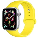 BOTOMALL Compatible with Apple Watch Band 38mm 40mm 42mm 44mm Classic Silicone Sport Replacement Strap Bracelet for iWatch All Models Series 4 Series 3 Series 2 Series 1 (Pollen Yellow,38/40mm S/M)
