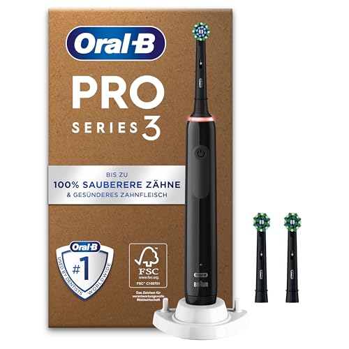 Oral-B Pro Series 3 Elektrische Zahnbürste — Electric Toothbrush, Inkl. 3 Aufsteckbürsten — 3 Putzmodi, Zahnbürste Elektrisch, Designed by Braun, Schwarz thumbnail 1