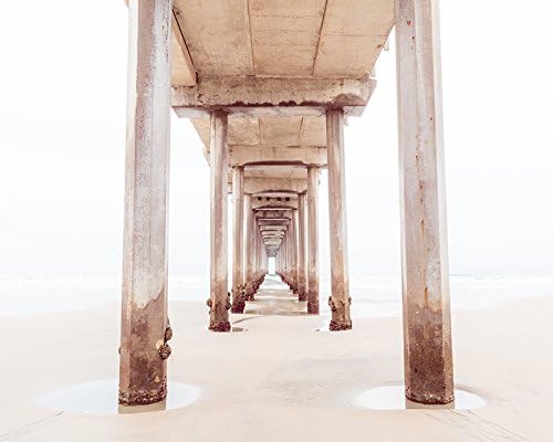 Beach Photography Print, La Jolla Pier, Minimal Beach Decor, Neutral Wall Art, San Diego Fine Art Photography, "Minimal Mornings"