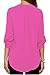 Dokotoo Womens Casual Chiffon Ladies V-Neck Cuffed Sleeve Blouse Tops Small Rose,Rose,(US4-6)S