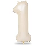 40 Inch Beige Number 1 Balloon for 1st Birthday