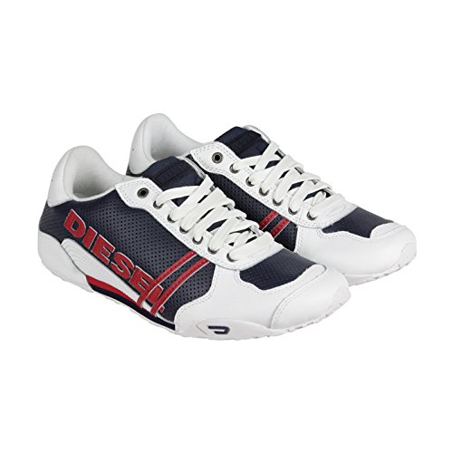 Diesel Men's HAROLD SOLAR Fashion Sneaker,White/Red/Blue,7 M US