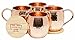 Advanced Mixology Moscow Mule Copper Mugs - 100% Pure Copper, 16 Ounce Set of 4 with 4 Artisan Hand Crafted Wooden Coasters