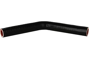 HPS HTSEC45-075-BLK Silicone High Temperature 4-ply Reinforced 45 degree Elbow Coupler Hose, 100 PSI Maximum Pressure, 4" Leg Length on each side, 3/4" ID, Black