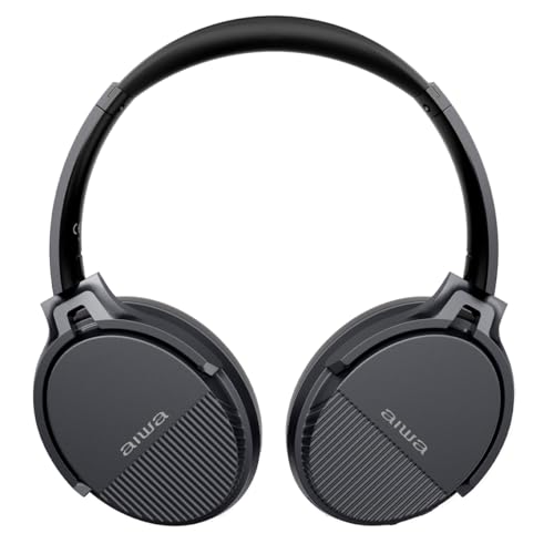 Aiwa AW-ANC2040 Audífonos Inalámbricos Bluetooth 5.2 con Cancelación Activa de Ruido (ANC), Autonomía de 40 Horas, Control Táctil, Diseño Plegable, Driver de 40mm, Carga Rápida y Micrófono Integrado