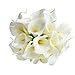 Leegoal European Style Calla Lily Bridal Wedding Bouquet Real Touch PU Flowers (White, Set of 10 Pcs)