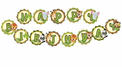 Amazon.com: Safari Happy Birthday Banner, Safari Banner ...