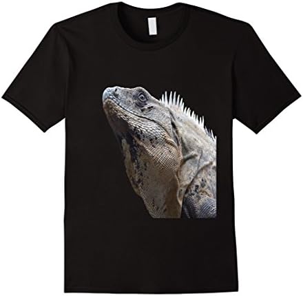 Mens Iguana Face Lizard Reptile T-Shirt Large Black