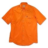 Beretta Men's Featherlight Cotton Signature Short Sleeve Shooting Shirt, Orange, Large