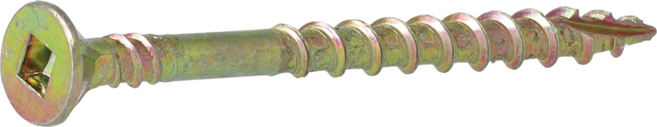 SENCO Duraspin 42W55MY Collated Wood‑to‑Wood Screws 4.2x55mm – Yellow Zinc - Square Drive - Type 17 Cut Point Plastic‑Collated Fasteners for Flooring - Decking - Fencing and Indoor Construction