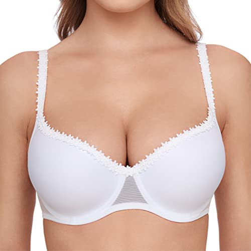 Susa Wiesn-Zauber Dirndl Bra, Underwired Push-Up Bra with Particularly Volume-Rich Cups, Bra with Simple Design for a Stunning Cleavage, White (White 003), 34D
