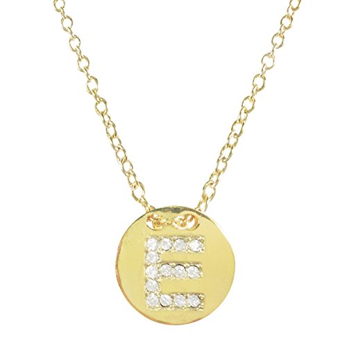 Wrapables Gold Plated Initial Letter Pendant Necklace, Letter E