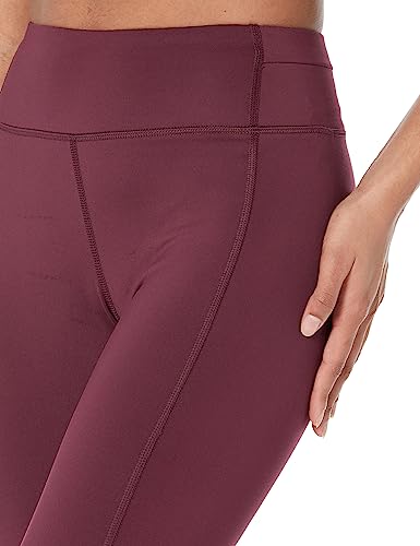 AMAZON ESSENTIALS WOMEN’S ACTIVE SCULPT MEDIUM WAIST FULL LENGTH LEGGINGS, DARK BURGUNDY, X-SMALL (PREVIOUSLY CORE 10)