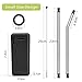 Collapsible Straw Reusable Stainless Steel, Folding Drinking Straws Keychain Foldable Final Premium Food-grade Portable Set with Hard Case Holder Cleaning Brush for Travel, Household, Outdoor-Black