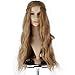 M MISS U HAIR Women Long Wavy Mix Brown Wig with Braid Halloween Cosplay Costume Wig