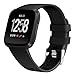 ImmSss Fitbit Versa Bands Silicone, Replacement Bands Straps Wristband for Fitbit Versa Smart Watch Men Women Small Large, 16 colors (01# Black, Small 5.5