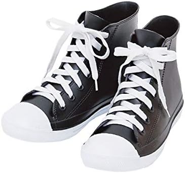 Amazon オーセンティック ハイカットスニーカー 雨の日用 防水 Lサイズ ブラック レインシューズ レディース レインブーツ 長靴 雨靴 雨具 フェス アウトドア 撥水 通学 通勤 丸和貿易 おしゃれ アメリカン雑貨 レインシューズ