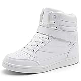 UBFEN Women's Shoes Hidden Wedges 5.5cm Fashion Sneakers Ankle Boots Bootie Platform Heel High Top Casual Sports