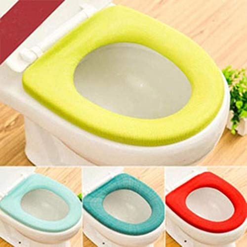 Fiaya Bathroom Stretchable Washable Comfy Soft Warmer Toilet Seat Mat Cover Pads Cushion (Random, 5PCS)