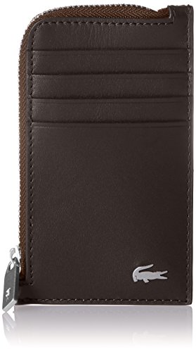 Lacoste Men's Zip Credit Card Holder, Dark Brown, One Size