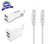 Blitz Element 4-in-1 Universal Micro USB 2.0 Charger Bundle for Samsung Galaxy S6 | S6 Edge+ | S5 Active | Note 5 | Note 4 | S4 Includes: 2 Data Sync Cables, Dual-port Car Charger, 15W Dual-port Power Adapter