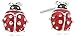 Girls' Petite Sterling Silver Red Ladybug Stud Earrings