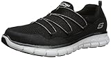 Skechers Sport Women's Sparkle and Shine Fashion Sneaker, Black/White, 9.5 M US