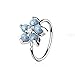 Opal Glitter Set Flower Petals CZ Center 316L Surgical Steel WildKlass Hoop Ring for Nose & Ear Cartilage (Aqua)