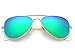 YuFalling Polarized Aviator Sunglasses for Men and Women (gold frame/green lens, 58)