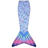 Play Tailor Mermaid Tail Swimmable Costume Swimsuit for Girls Swimming(No monofin) (Child 10, Light Purple)