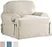 Serta | Relaxed Fit Durable Woven Linen Canvas Furniture Slipcover (T-Chair, Natural)