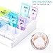 AM PM Pill Organizer - Weekly Pill Box,Detachable 7 Day Vitamin Container,Daily Meds Holder,Push Button Medicine Organizer with Outer Container for Travel Home Fish Oil, Vitamin - Twice-A-Day