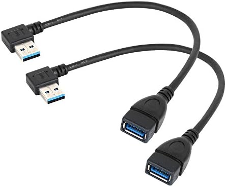 LDKCOK USB 3.0 up Down Male to Female Extension Adapter Combo Upward and Downward 90 Degree Right Angle USB 3.0 Super-Speed Connector Adapte Coupler (Left Right Angle)