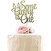 Some Bunny Is One Cake Topper, Boys Girls First Birthday Party Decorations, Birthday Bunny Cupcake Topper, Bunny 1 Topper - Gold Glitter