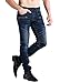 ZLZ Slim Fit Biker Jeans, Men's Super Comfy Stretch Skinny Biker Denim Jeans Pants, Size 30 (Blue)