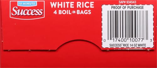 SUCCESS BOIL-IN-BAG RICE, WHITE RICE, QUICK AND EASY RICE MEALS, 14-OUNCE BOX