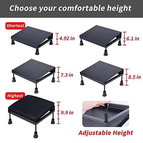 Mymyth Office Foot Rest for Under Desk at Work Iron Adjustable Ergonomic Footrest Strong