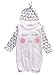 2pcs Baby Boys Girls Rompers Long Sleeve Cotton Eyes Rosy Cheeks Baby Gown Hat Infant Newborn Gift Sleepwear Set (3-6Months)