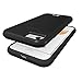 iPhone 7 Case, Bastex Hybrid Slim Fit Black Rubber Silicone Cover Hard Plastic Black Brushed Metal Design Kickstand Case with Hidden Credit Card Slot for Apple iPhone 7